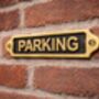 Custom Parking Brass Plaque With Black Finish, thumbnail 4 of 5