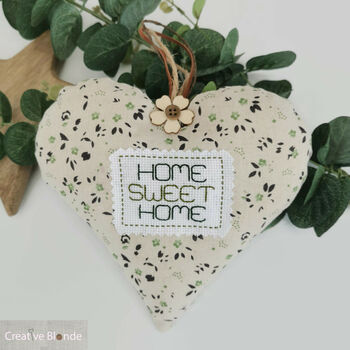 Fabric Hanging Heart Decoration, Home Sweet Home, 9 of 12