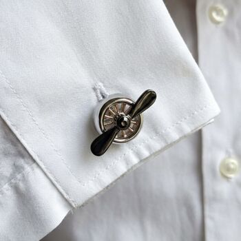 Personalised Propeller Cufflinks For Father's Day, 3 of 9