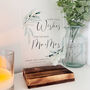 Botanical Personalised Leave Your Wishes Wedding Sign Clear, thumbnail 1 of 6