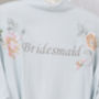 Personalised Bridal Floral Peony Embroidered Robe, thumbnail 4 of 5