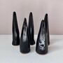 Handmade Black Ceramic Ring Holder Cones, thumbnail 3 of 8