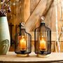 Set Of Two Hurricane Candle Holder Lantern Decorative, thumbnail 1 of 6