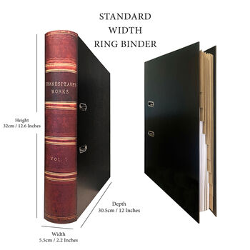 Set Of Four English Poet Themed Book Look A4 File Ring Binders Create Shelf Art And Storage, 3 of 4