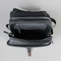 Black Leather Day Backpack With Gunmetal Zip, thumbnail 7 of 7