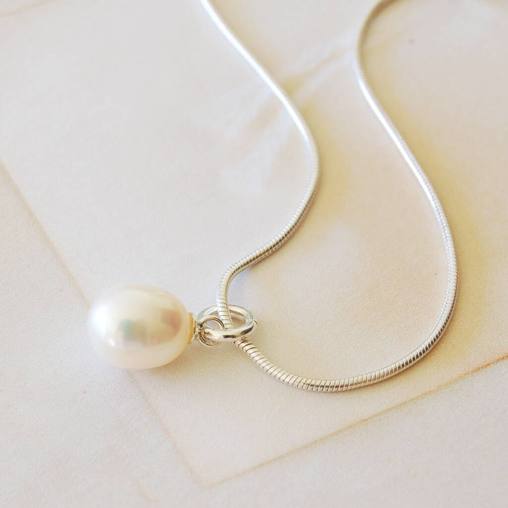 Ivory Pearl Drop Necklace, 1 of 4