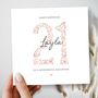 21st Birthday Card, Flower Number Birthday Card For Her, thumbnail 1 of 2