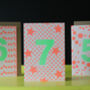 Colourful 7th Birthday Risograph Greeting Card, thumbnail 1 of 2