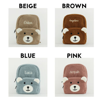 Personalised Fluffy Teddy Kids Backpack, 2 of 12