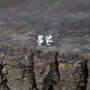 Star Astronaut Silver Earrings Moonstone Studs, thumbnail 2 of 3