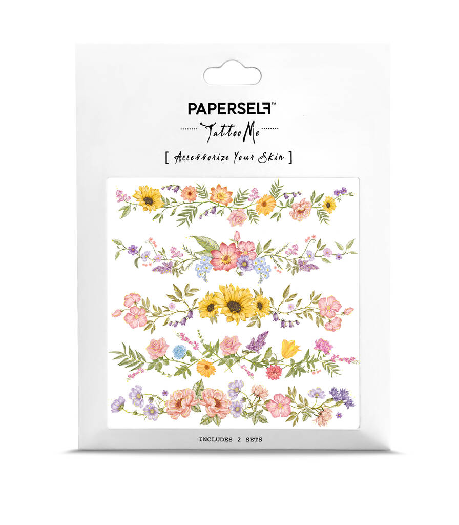 Flower Chain Two Temporary Tattoo By PAPERSELF 