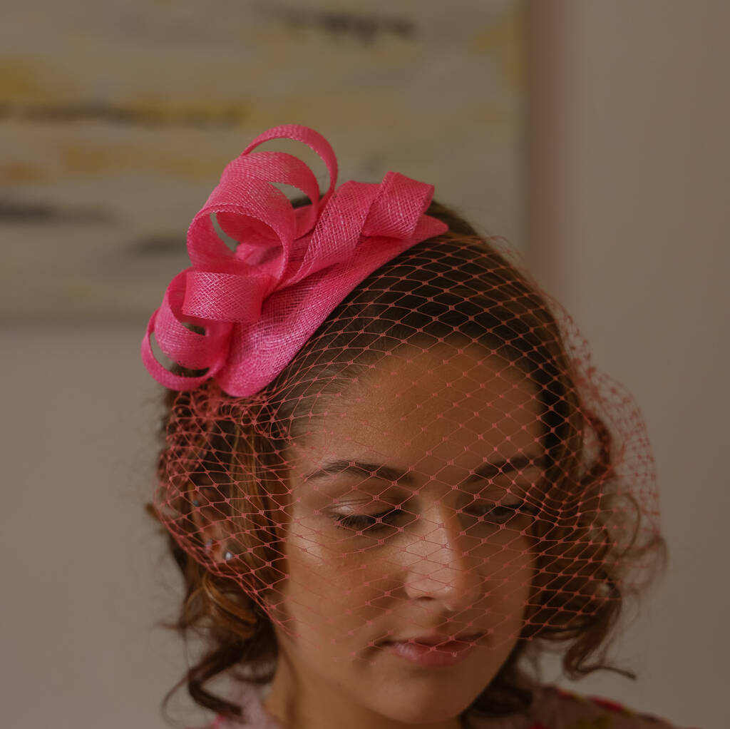 Pink Looped Fascinator Headpiece 'Joelle', 1 of 9