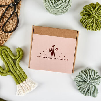 Make Your Own Mini Macrame Cactus Craft Kit, 8 of 12