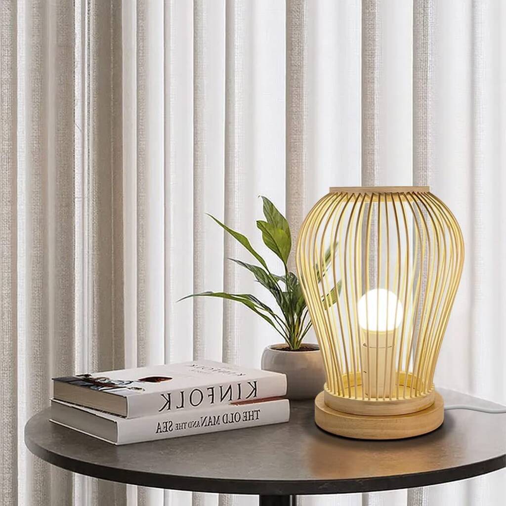 Bamboo Cage Style Lampshade Table Lamp By Momentum