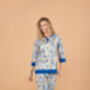 Indian Cotton Indigo Lotus Print Pyjama Set, thumbnail 1 of 4