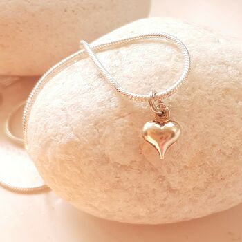 'Unwrap A Card' Silver Puffed Heart Necklace, 3 of 12