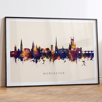 Worcester Skyline Cityscape Art Print, 6 of 12