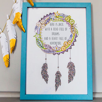 Personalised Name Dream Catcher Print For Children, 7 of 11