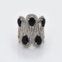 Dazzling Black Agate 925 Sterling Silver Statement Ring, thumbnail 1 of 2