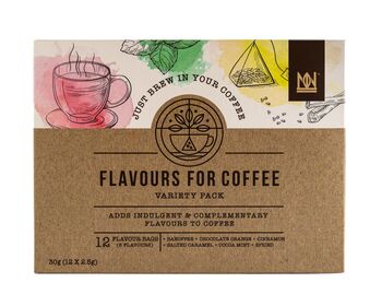Natural And Noble ‘Flavours For Coffee’ Variety Pack | 12 Premium Flavour Servings To Brew With Coffee | Ideal Gift For Coffee Lovers, 2 of 6