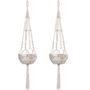 Pack Of Two Cotton Rope Macrame Hanging Planters, thumbnail 3 of 4