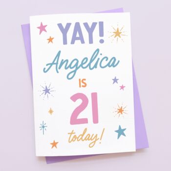Personalised Age Yay Birthday Card, 4 of 9