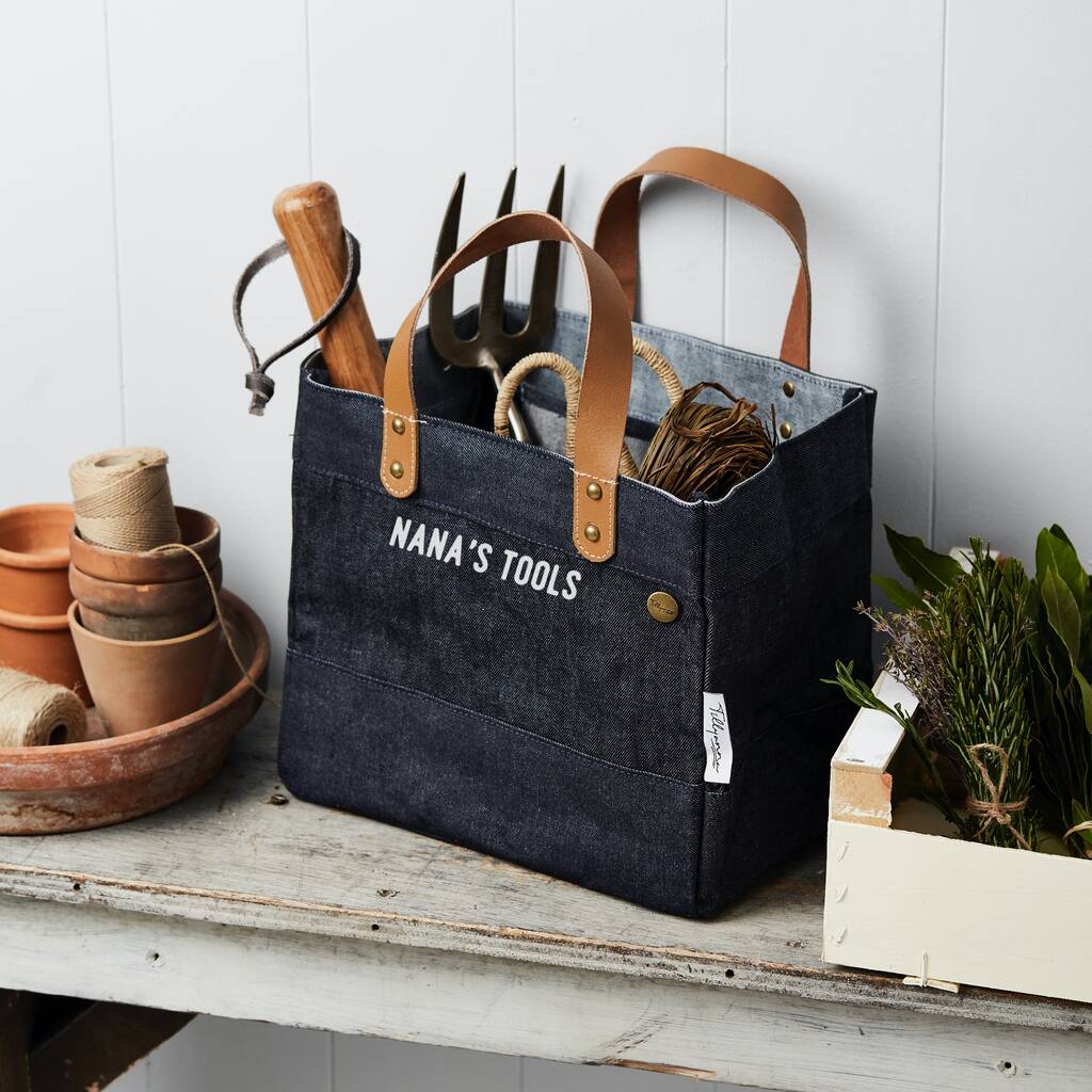 Personalised Gardening Tool Leather Handled Bag By Tillyanna