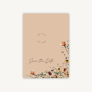 Autumn Wildflowers Wooden Magnet Wedding Save The Date, 2 of 6