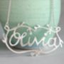 Handmade Silver Decorative Name Necklace, thumbnail 1 of 10