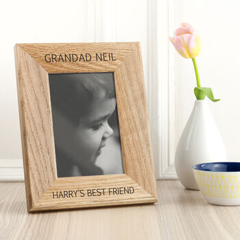 Personalised Solid Oak Photo Frame, 5 of 6