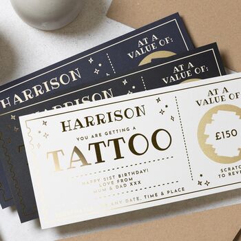 Personalised Scratch To Reveal Tattoo Gift Voucher, 2 of 9