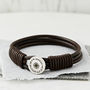 Personalised Silver And Leather Coordinate Bracelet, thumbnail 1 of 7