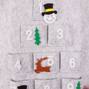 G Decor Large Grey Santa Reusable Advent Calendar, 3 of 4
