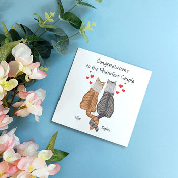 Personalised Cat Wedding Card, 5 of 7