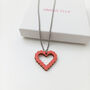 Bubble Heart Wooden Necklace Red Sustainable Eco Gift, thumbnail 2 of 8
