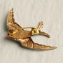 Verdigris Swallow Bird Brooch Pin, thumbnail 4 of 7