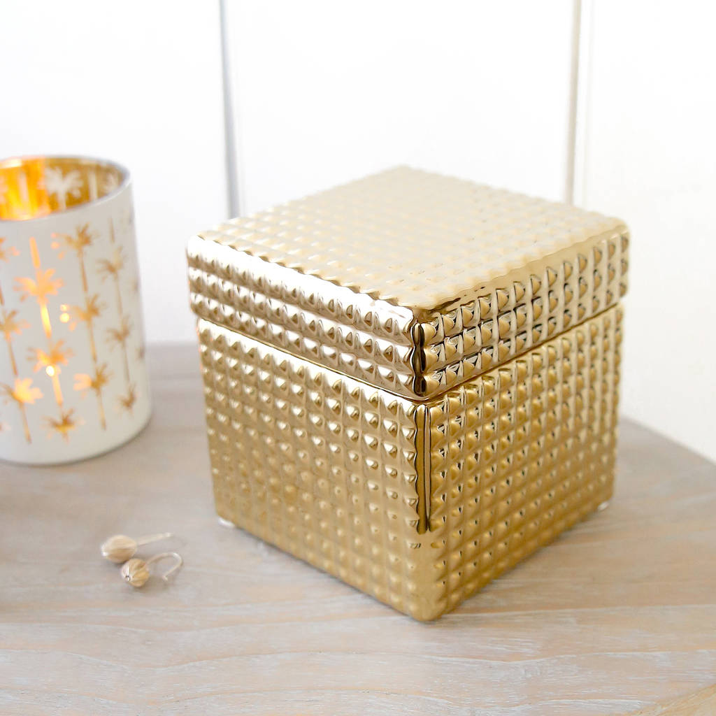 Gold Ceramic Storage Box By Clem And Co