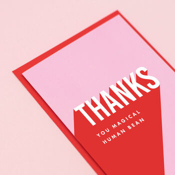 'Thanks You Magical Human Bean' Funny Thank You Card, 4 of 4