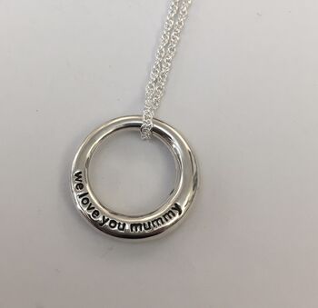 We Love You Mummy Sterling Silver Ring Necklace For Mum, 7 of 7