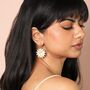 Hammered Sun Drop Earrings In Gold, thumbnail 2 of 3