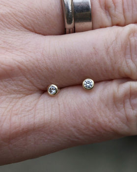 18ct Yellow Gold Diamond Earrings, 4 of 4
