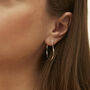 Lightly Twisted Sterling Silver Hoop Earring, thumbnail 3 of 8