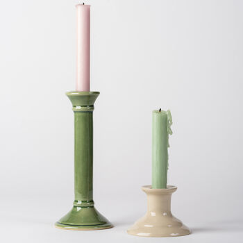 Handmade Creamy White Tall Taper Candlestick, 3 of 3