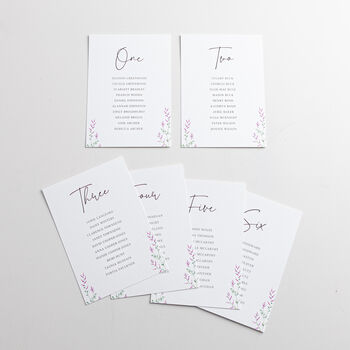 Wildflowers Wedding Table Plan Cards, 3 of 4