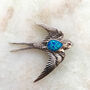 Sterling Silver Opal Swallow Brooch, thumbnail 2 of 8