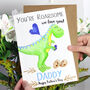 Personalised Dinosaur Father's Day Card, thumbnail 1 of 8