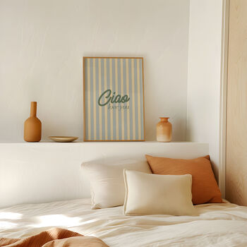 Ciao Love You Hallway Stripe Wall Art Print, 7 of 9