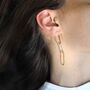 Recycled Silver And Brass Organic Chain Link Earrings, thumbnail 1 of 4