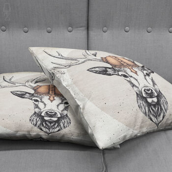 Fallow Deer With Helm Decorative Pillow Cover, 4 of 7