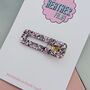 Pink And Black Glitter Hair Clip / Alternative Fashion Barrette / Pastel Goth Resin Slide / Edgy Statement Birthday Gift For Her, thumbnail 2 of 4